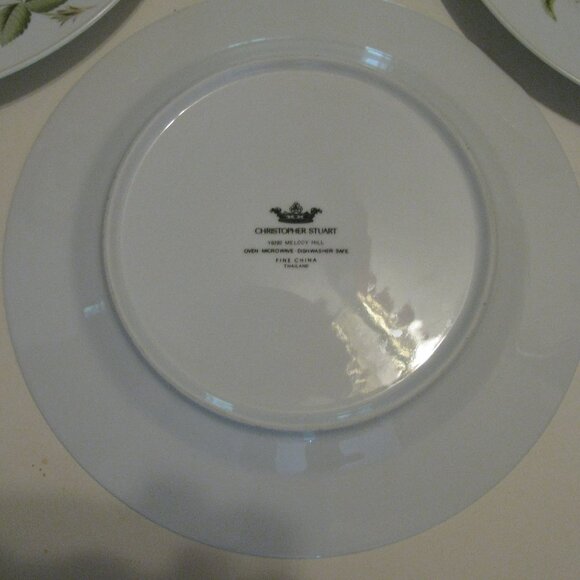 Lot of 3 Christopher Stuart Melody Hill Pattern Y0202 Dinner Plates Over 5 pound - Picture 4 of 5
